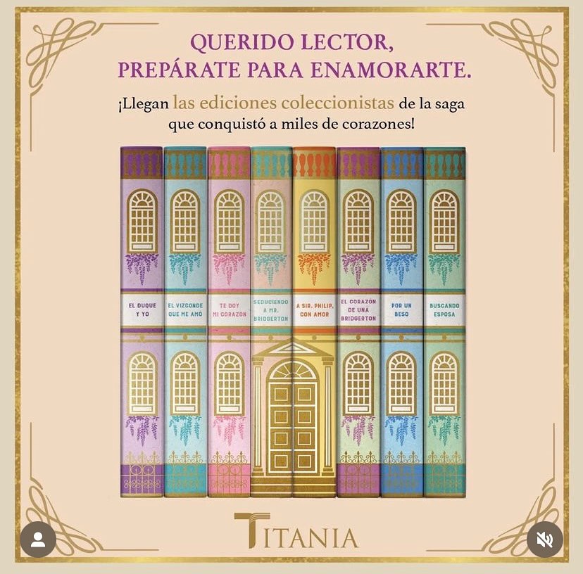 Anuncio de la nueva colección limitada de la saga Bridgerton || Fuente: Titania.