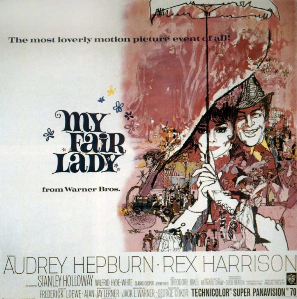 Cartelería oficial de "My Fair Lady" (1964) en Reino Unido.